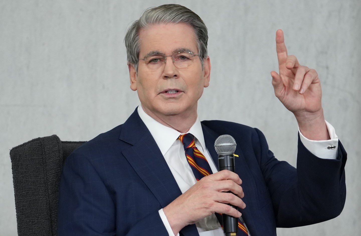 Photo: Scott Bessent, US treasury secretary, during the Federal Reserve Board Community Bank Conference in Washington, DC, US, on Thursday, Oct. 9, 2025. The conference focuses on key issues facing the community bank sector. Photographer: Eric Lee/Bloomberg via Getty Images