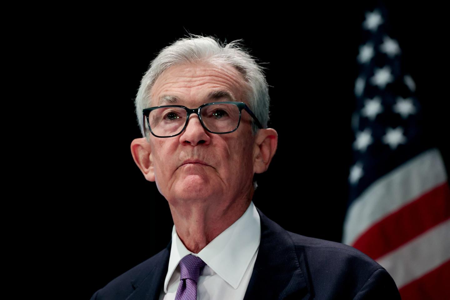 Jerome Powell, chairman of the US Federal Reserve, during the National Association of Business Economics (NABE) annual meeting in Philadelphia, Pennsylvania, US, on Tuesday, Oct. 14, 2025.
