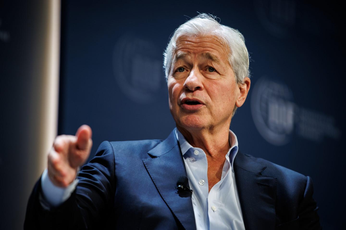 Jamie Dimon, chief executive officer of JPMorgan Chase and Co., during the 2025 IIF annual membership meeting in Washington, DC, US, on Thursday, Oct. 16, 2025.