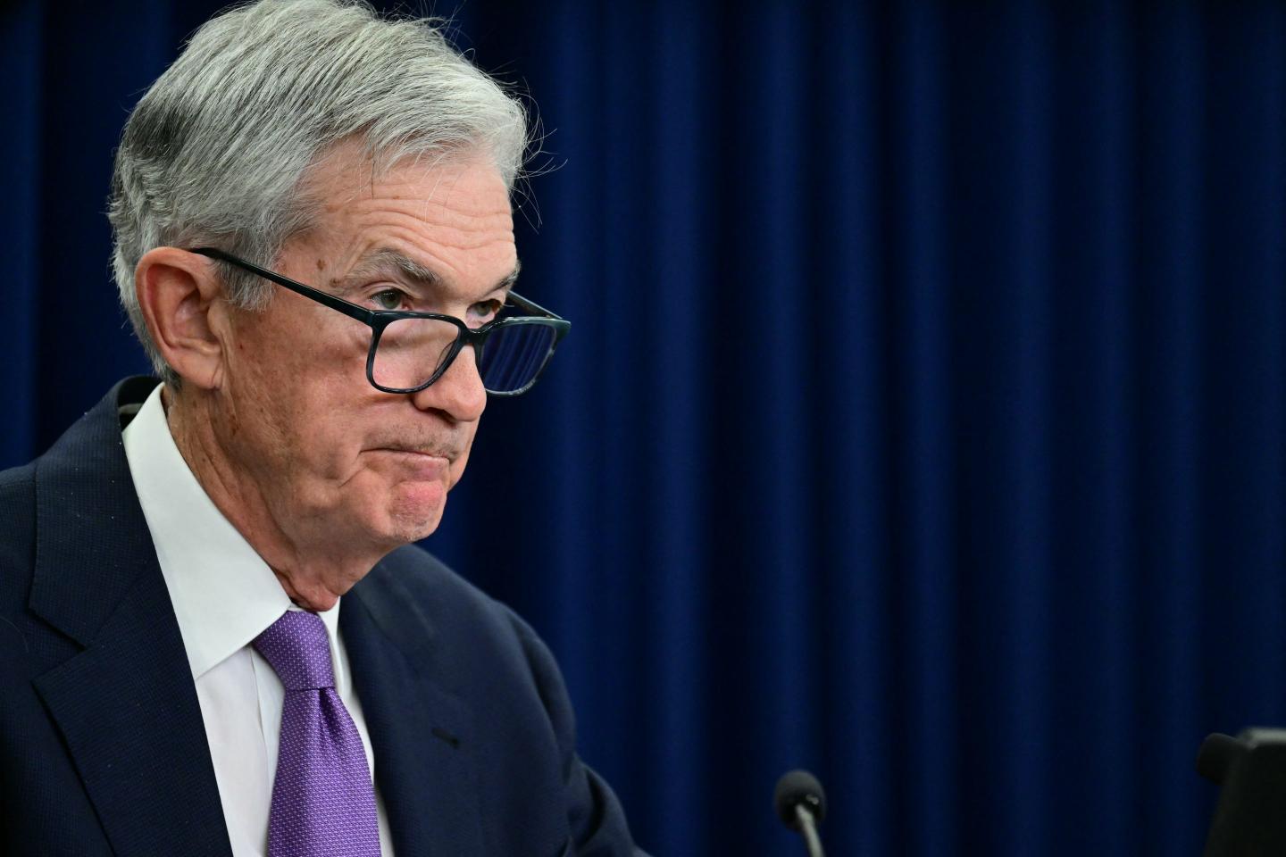 US Federal Reserve Chair Jerome Powell speaks during a press conference at the end of a Monetary Policy Committee meeting in Washington, DC, on October 29, 2025. The US Federal Reserve on Wednesday announced its second consecutive quarter-point rate cut to bolster the flagging labor market, unveiling a decision that highlighted the growing division in its ranks. (Photo by Jim WATSON / AFP) (Photo by JIM WATSON/AFP via Getty Images)