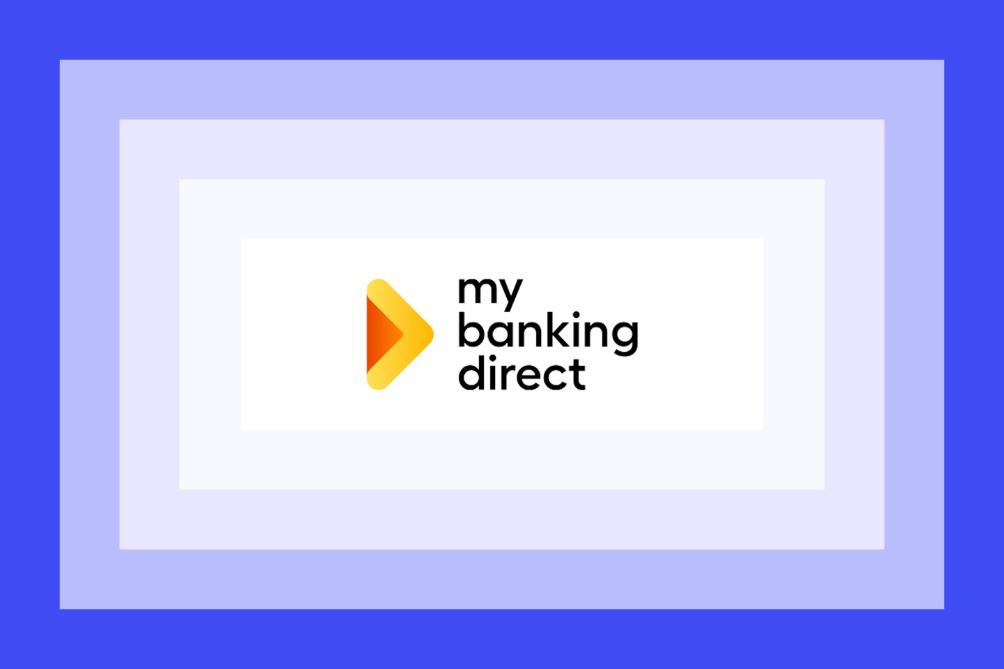 The My Banking Direct logo on a blue and purple layered background.