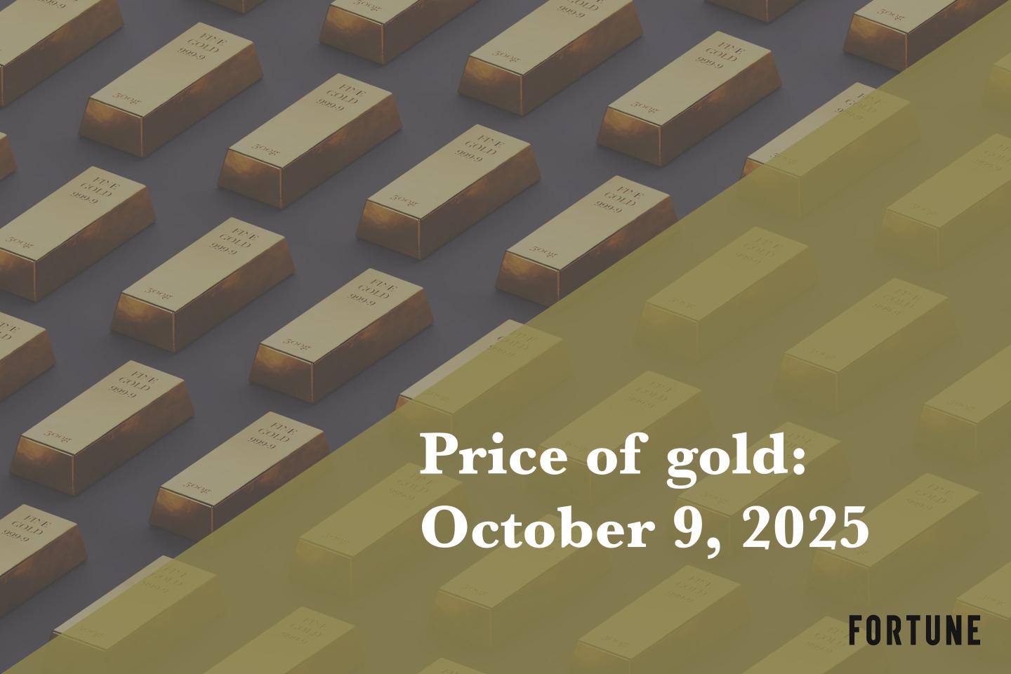 Current price of gold as of October 9, 2025
