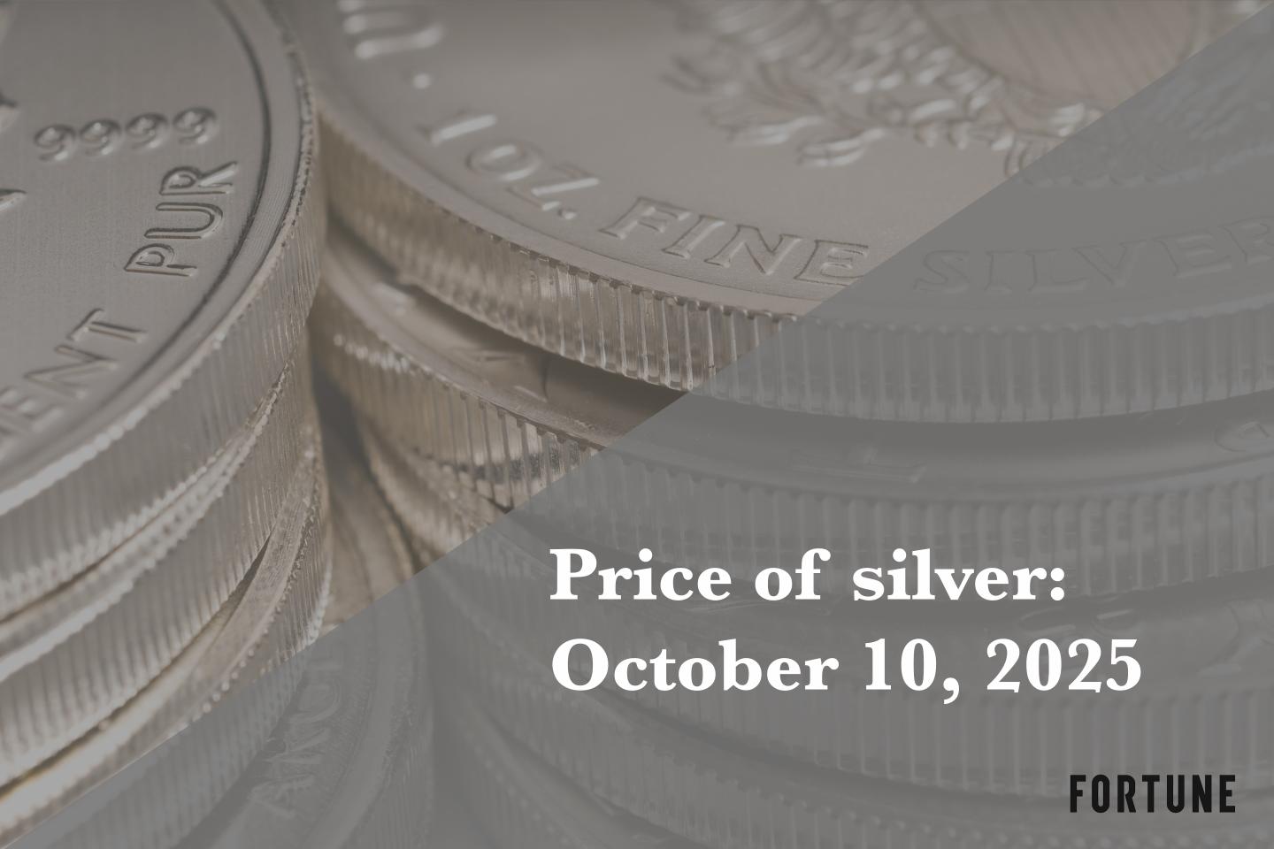 Current price of silver as of Friday, October 10, 2025