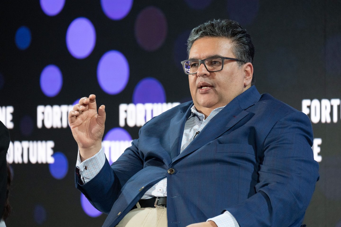 Mahesh Uttamchandani, regional practice director for digital, East Asia & Pacific and South Asia for the World Bank, speaking at the Fortune Innovation Forum in Kuala Lumpur, Malaysia on Nov. 17, 2025.