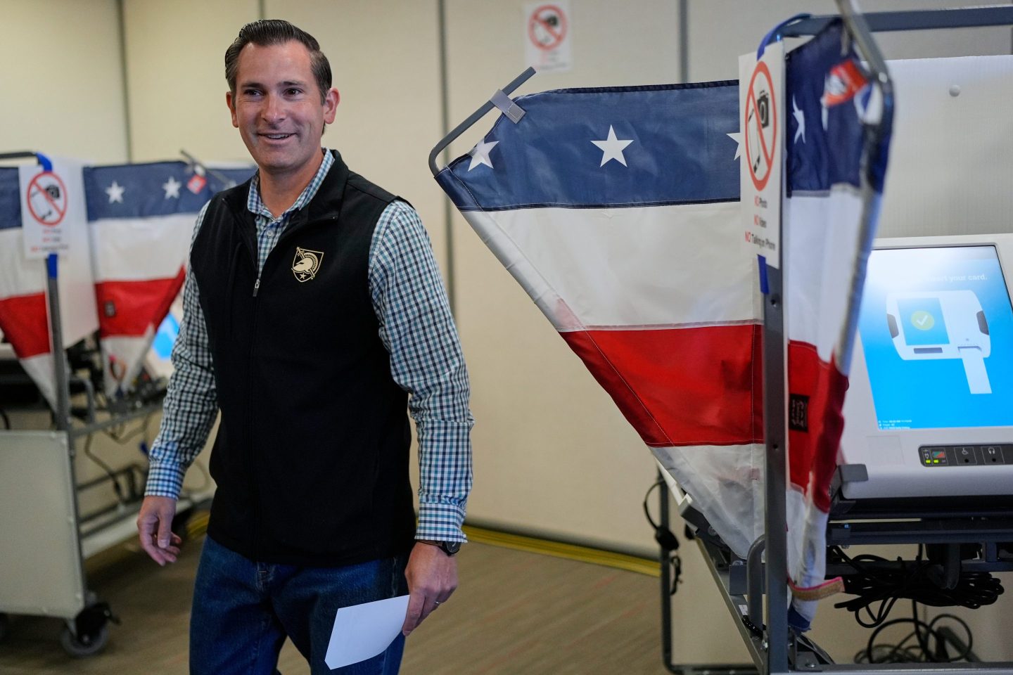 Republican congressional candidate Matt Van Epps casts his ballot at an early voting site in the special election for the seventh district, Wednesday, Nov. 12, 2025, in Nashville, Tenn.