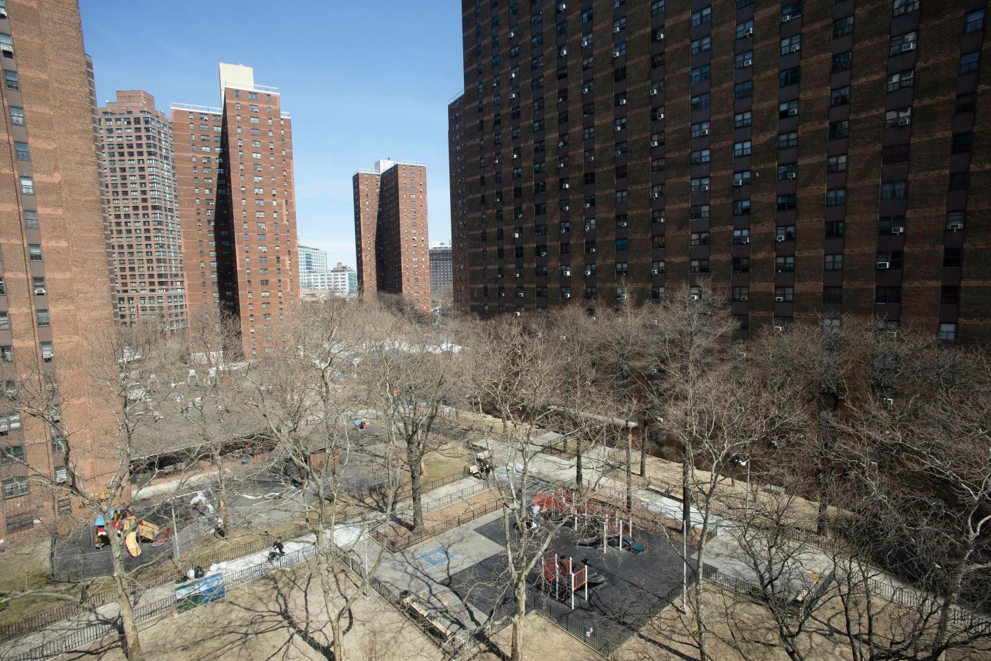 The New York City Housing Authority's John Haynes Holmes Towers are seen on April 4, 2019, in New York.