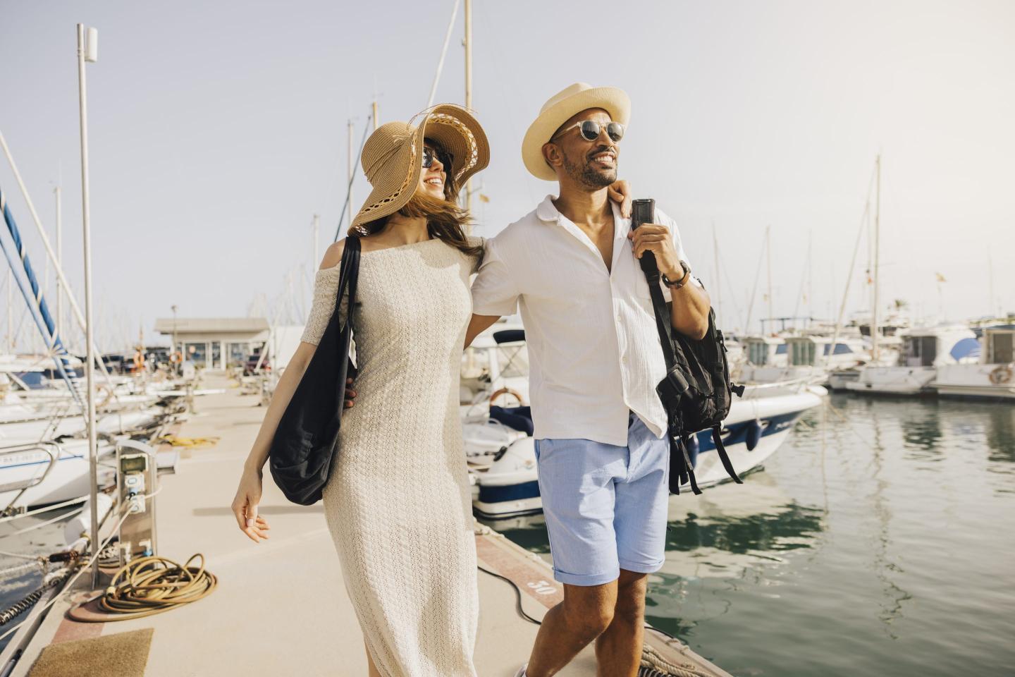 Couple traveling