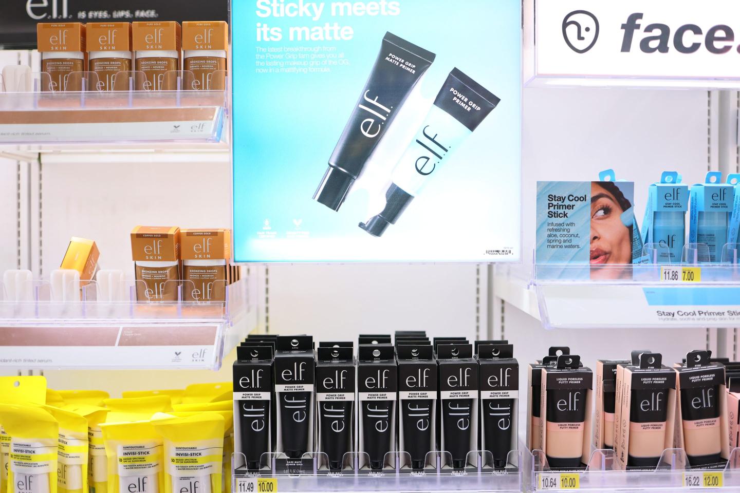 e.l.f. Beauty products are seen on display