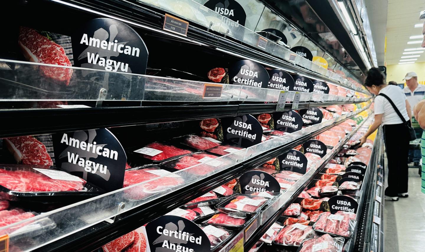 The meat section at a supermarket in Alhambra, Calif., on Sept. 10, 2025. 