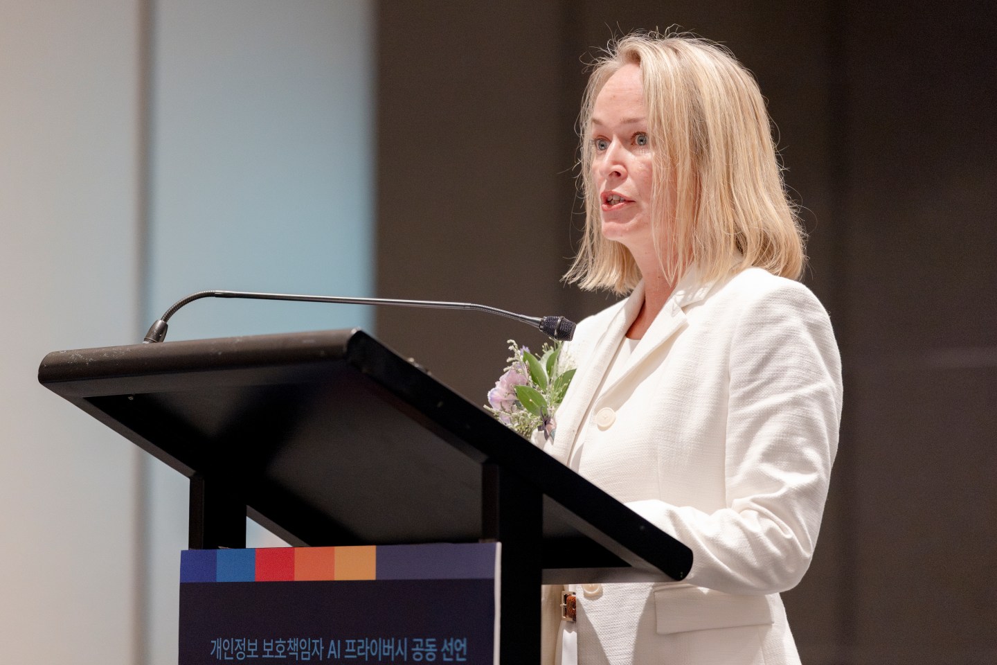 Anu Talus, chair of the European Data Protection Board (EDPB), in Seoul, South Korea, on September 15, 2025.(Photo: Chris Jung/NurPhoto/Getty Images)