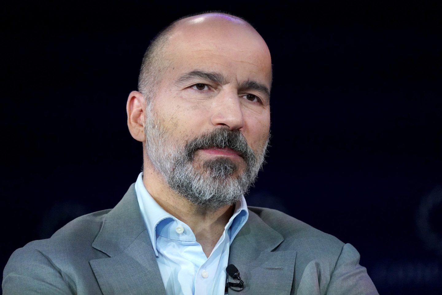 Dara Khosrowshahi looking none too pleased