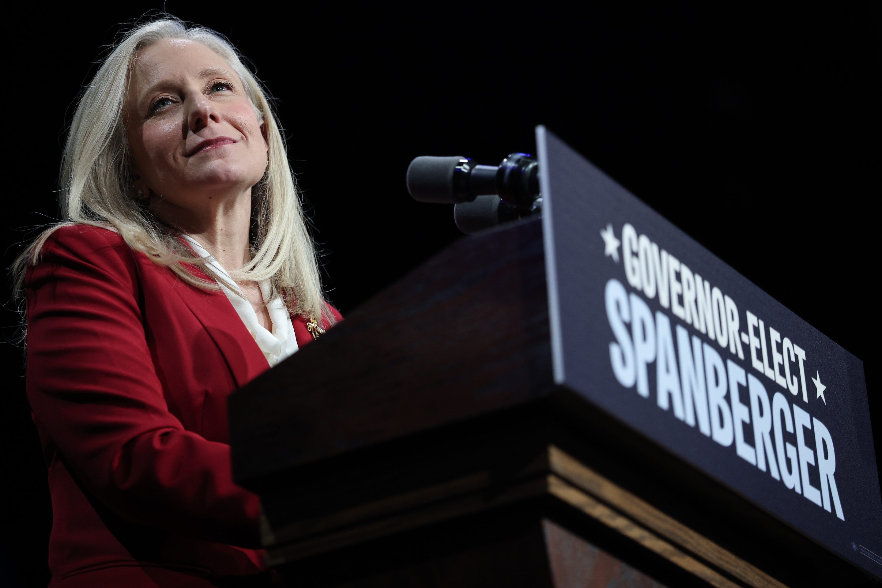 Virginia Democratic gubernatorial candidate Abigail Spanberger delivers remarks during her election-night rally on Nov. 4, 2025 in Richmond, Virginia. 