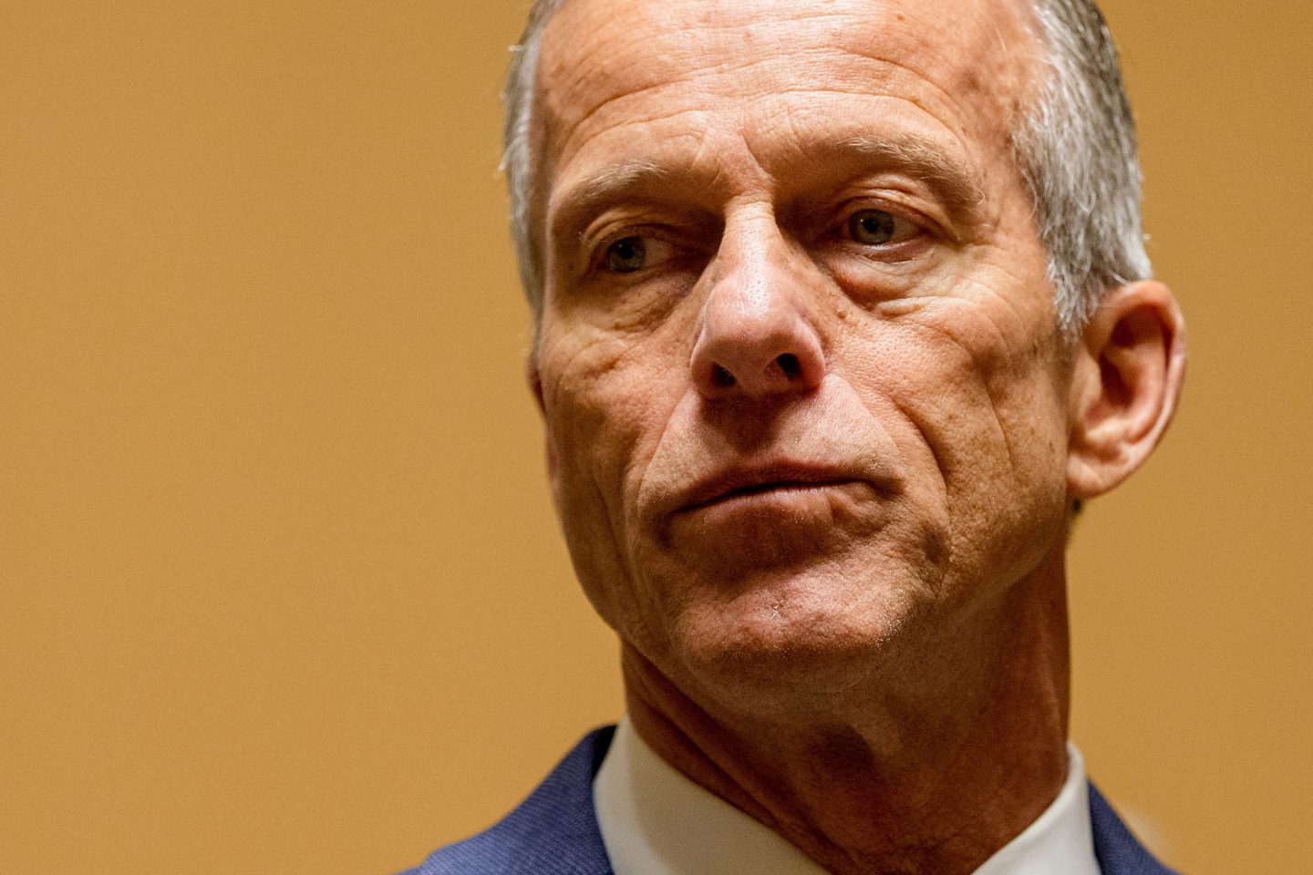 Senate Majority Leader John Thune, a Republican from South Dakota, speaks to members of the media at the US Capitol in Washington, DC, US, on Monday, Nov. 10, 2025.