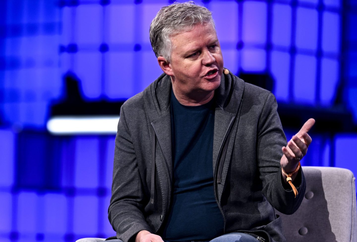 Photo: Lisbon , Portugal - 12 November 2025; Matthew Prince, Co-founder & CEO, Cloudflare on Centre Stage during day two of Web Summit 2025 at the MEO Arena in Lisbon, Portugal. (Photo By Ramsey Cardy/Sportsfile for Web Summit via Getty Images)