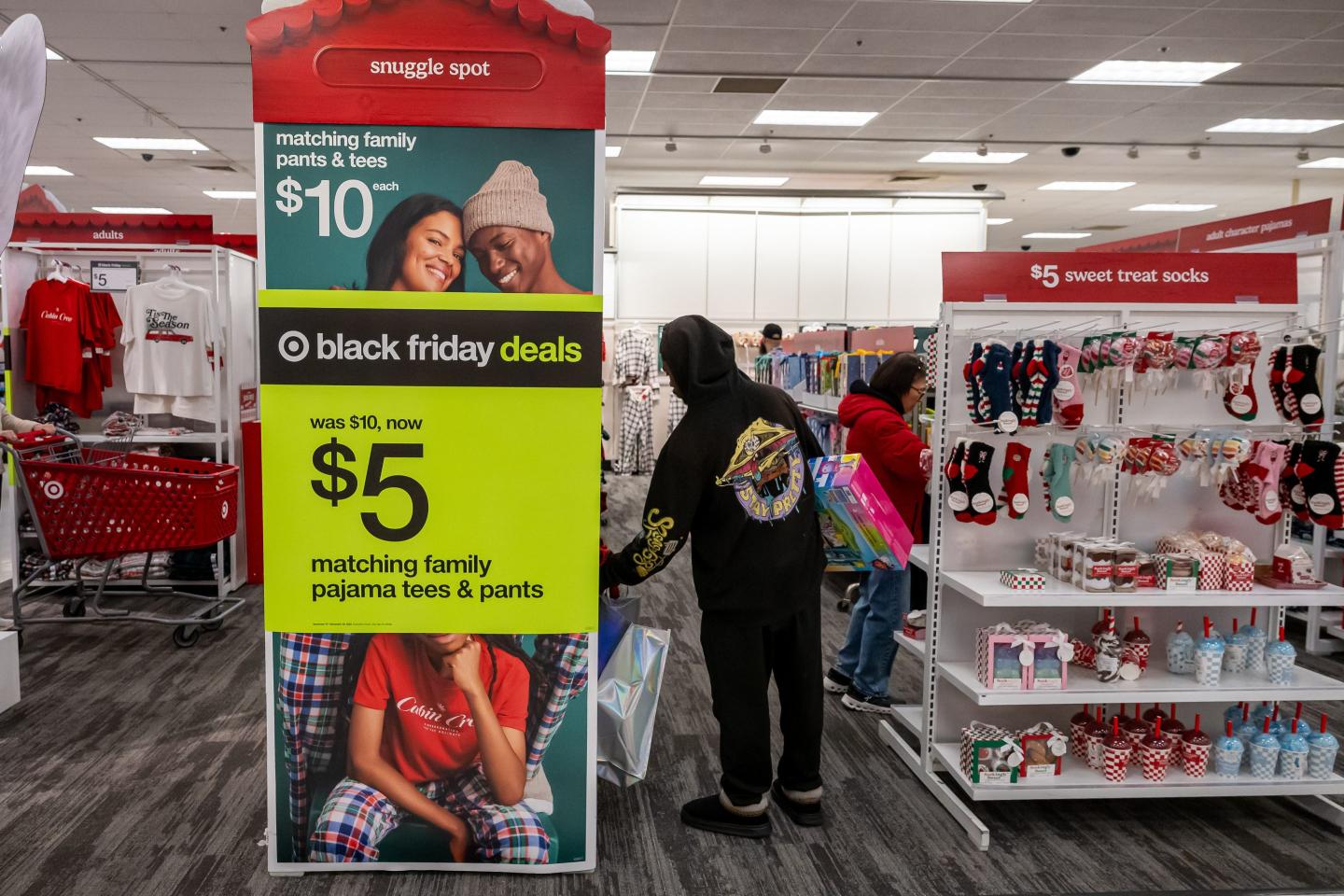 Shoppers in a Target on Black Friday