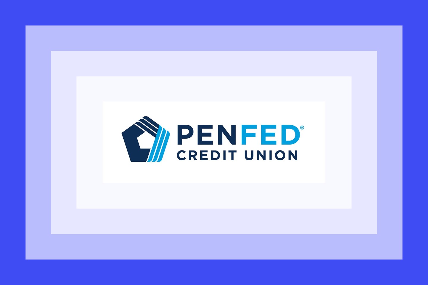 The PenFed Credit Union logo on a blue and purple background.