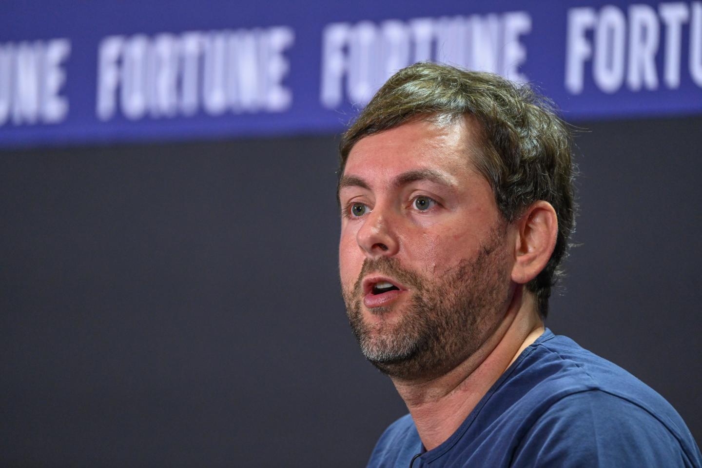 Jesse Levinson, co-founder and chief technology officer at Zoox, speaking at Fortune Brainstorm AI 2025 in San Francisco. (Photo: Stuart Isett/Fortune)