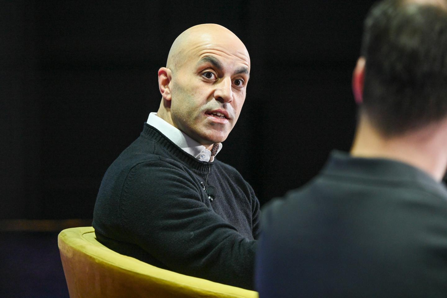 Databricks co-founder and CEO Ali Ghodsi (left) with Fortune editorial director Andrew Nusca at Fortune Brainstorm AI 2025 in San Francisco. (Photo: Stuart Isett/Fortune)
