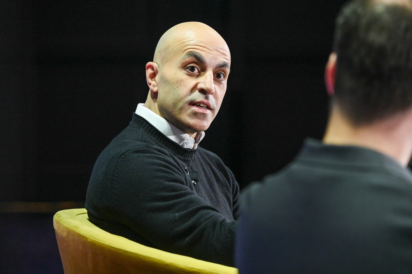 Databricks co-founder and CEO Ali Ghodsi (left) with Fortune editorial director Andrew Nusca at Fortune Brainstorm AI 2025 in San Francisco. (Photo: Stuart Isett/Fortune)