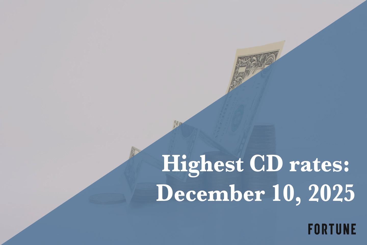 Earn up to 4.18% APY with the best CD rates available on Dec. 10, 2025