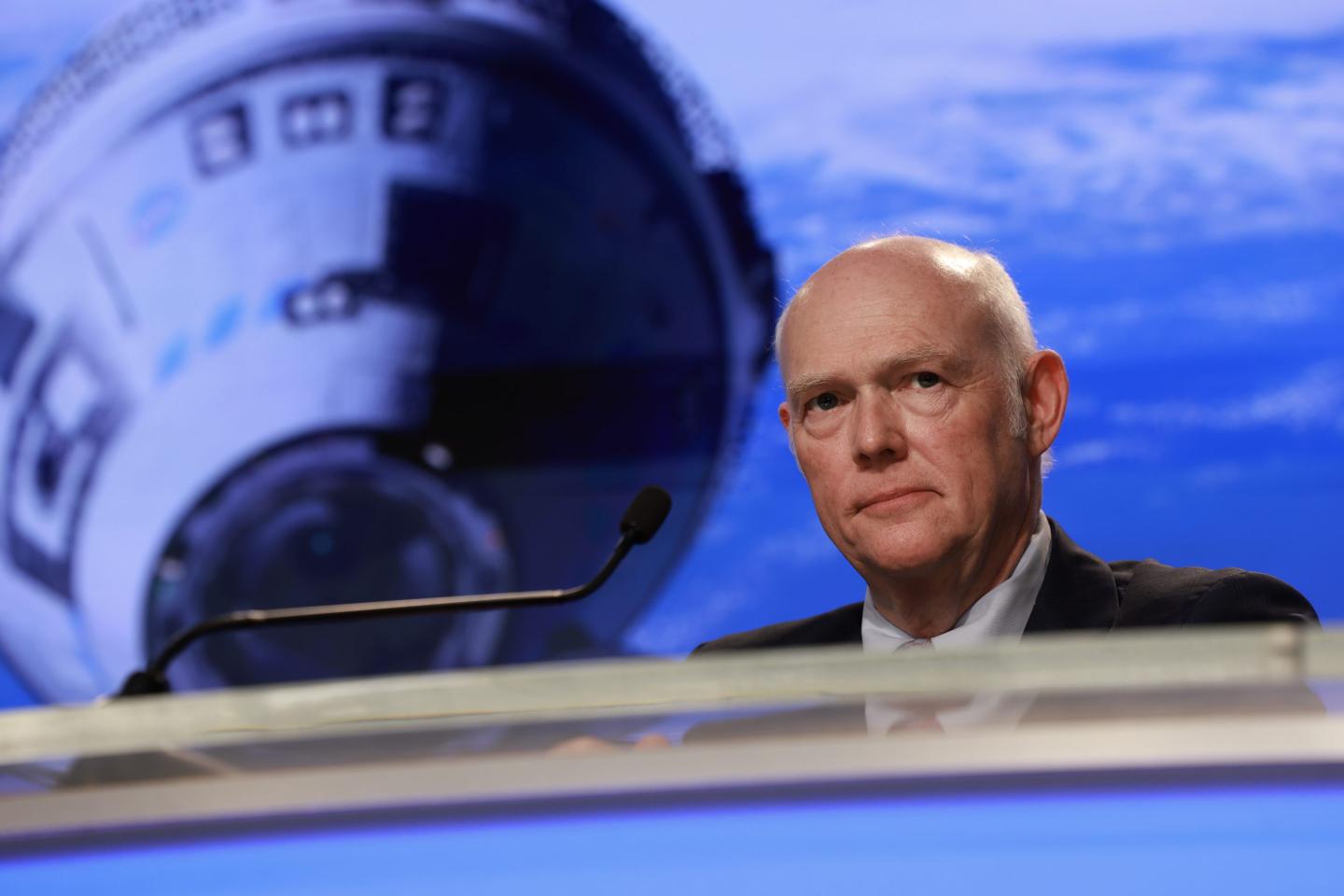  Tory Bruno during a press conference after the launch of Boeing’s Starliner spacecraft was scrubbed on June 1, 2024, in Cape Canaveral, Florida. 