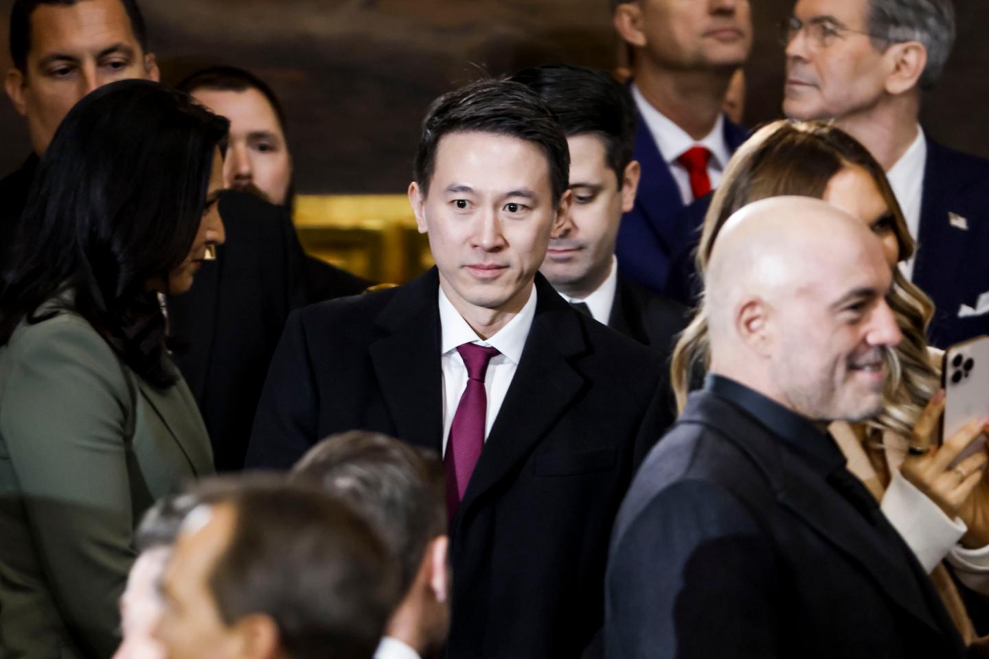 TikTok CEO Shou Zi Chew (center) on January 20, 2025 in Washington, D.C. (Photo: Shawn Thew-Pool/Getty Images)