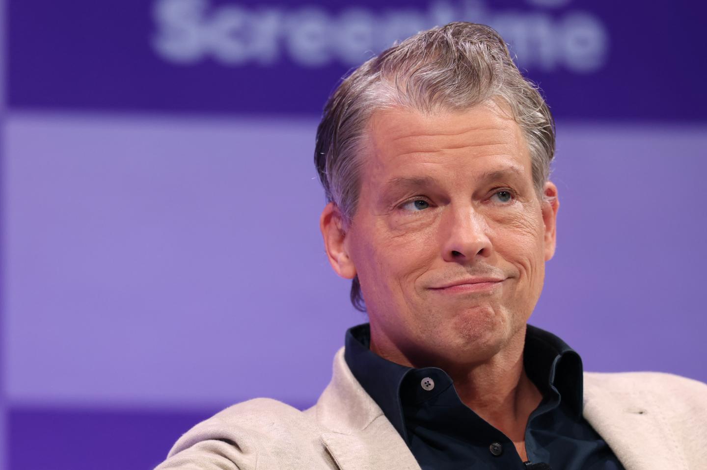 Netflix Co-CEO Greg Peters speaks in Los Angeles on October 8, 2025. (Photo: Patrick T. Fallon/AFP/Getty Images)