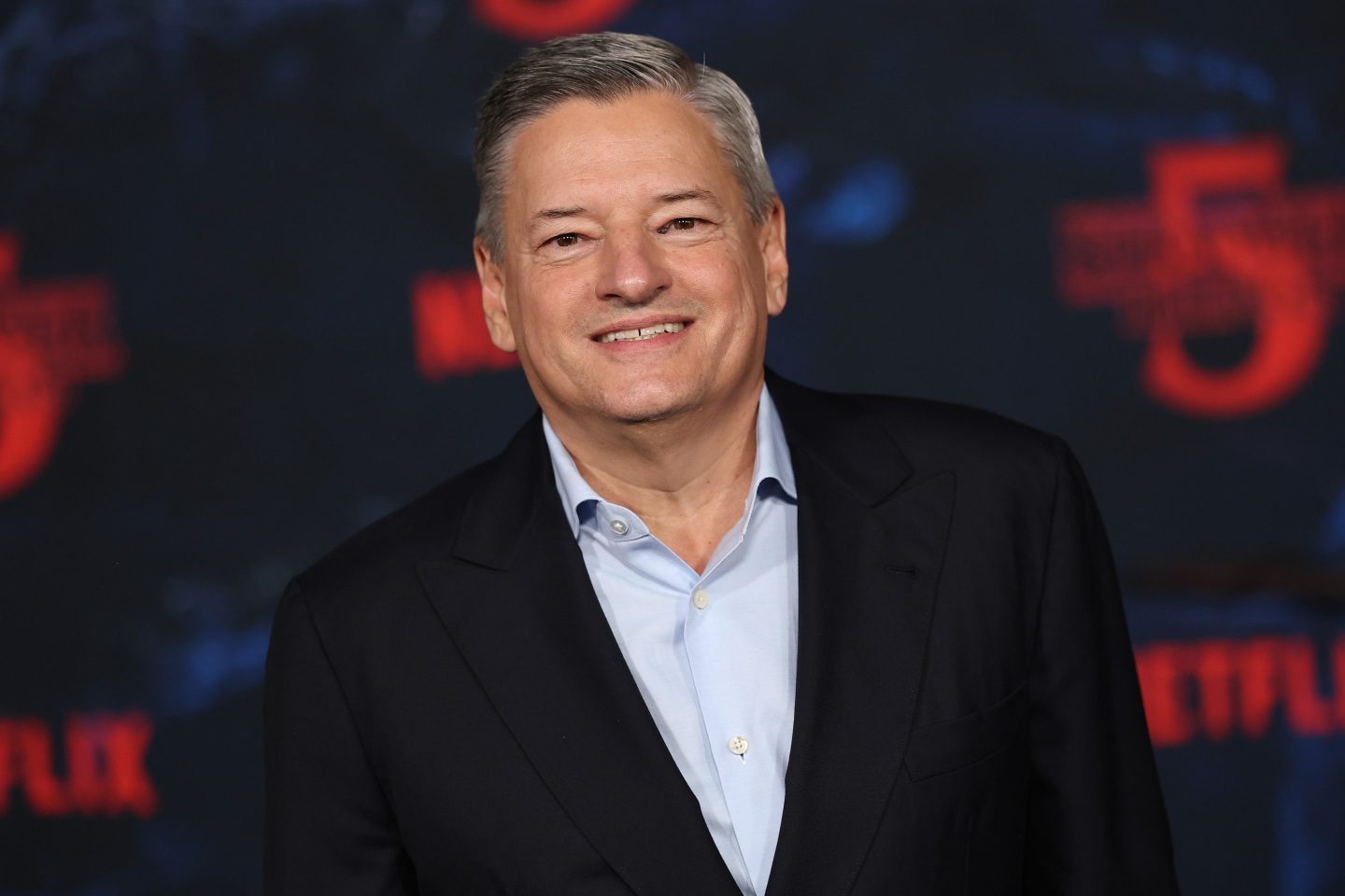 Ted Sarandos, Co-CEO, Netflix, attends the Los Angeles premiere of Netflix's "Stranger Things" Season 5 at TCL Chinese 6 Theatres on November 06, 2025 in Hollywood, California.