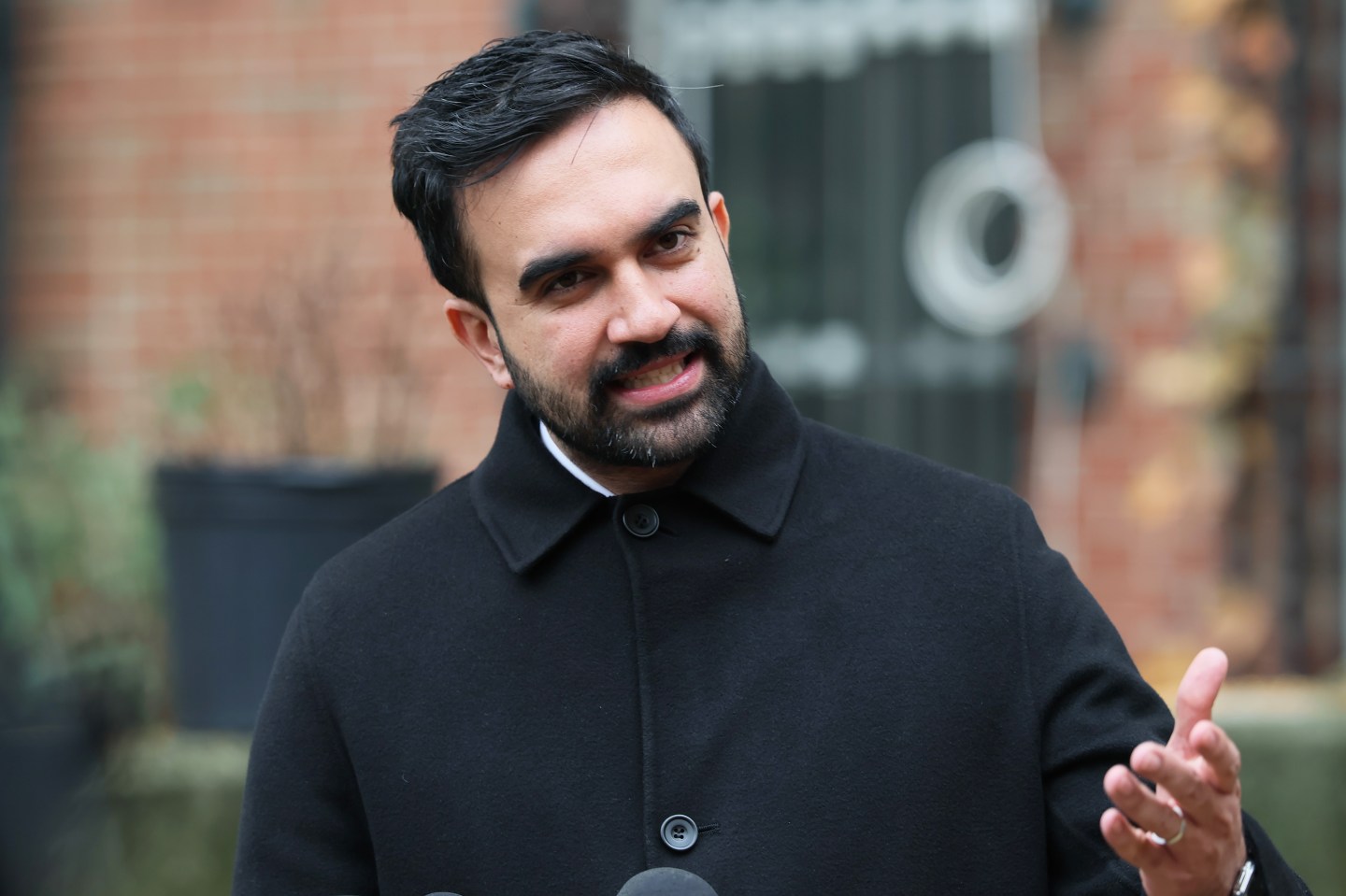 NEW YORK, NEW YORK - NOVEMBER 11: New York Mayor-Elect Zohran Mamdani gives brief remarks during a Veteran's Day event at Volunteers of America - Commonwealth Veterans' Residence on November 11, 2025 in the Soundview neighborhood of the Bronx borough in New York City. Mamdani observed Veteran's day by serving meals, speaking with and listening to the concerns of veterans and speaking about the work his upcoming administration will be doing to help.