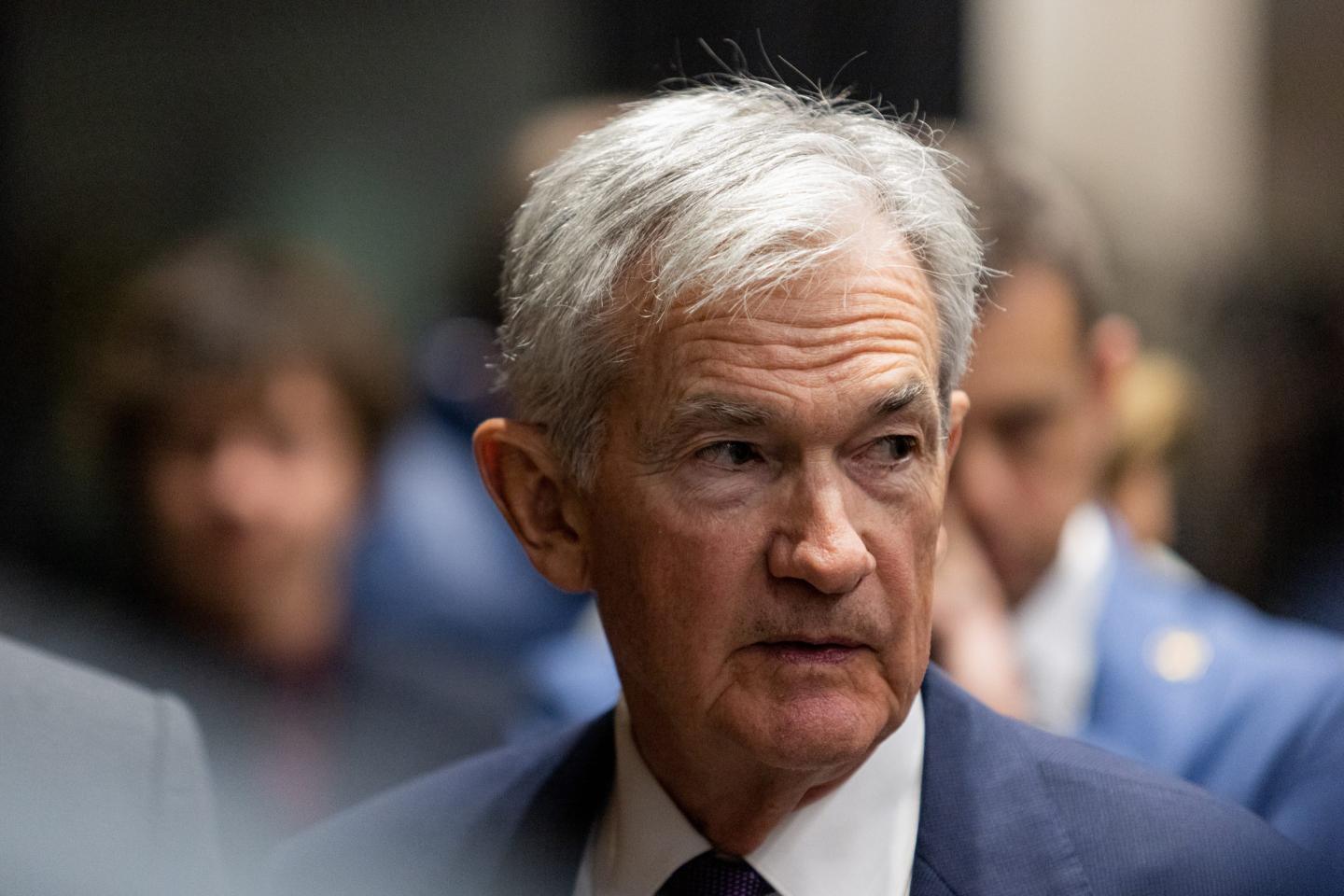 Jerome Powell, chairman of the US Federal Reserve, during the Hoover Institution's George P. Shultz Memorial Lecture Series in Stanford, California, US, on Monday, Dec. 1, 2025.
