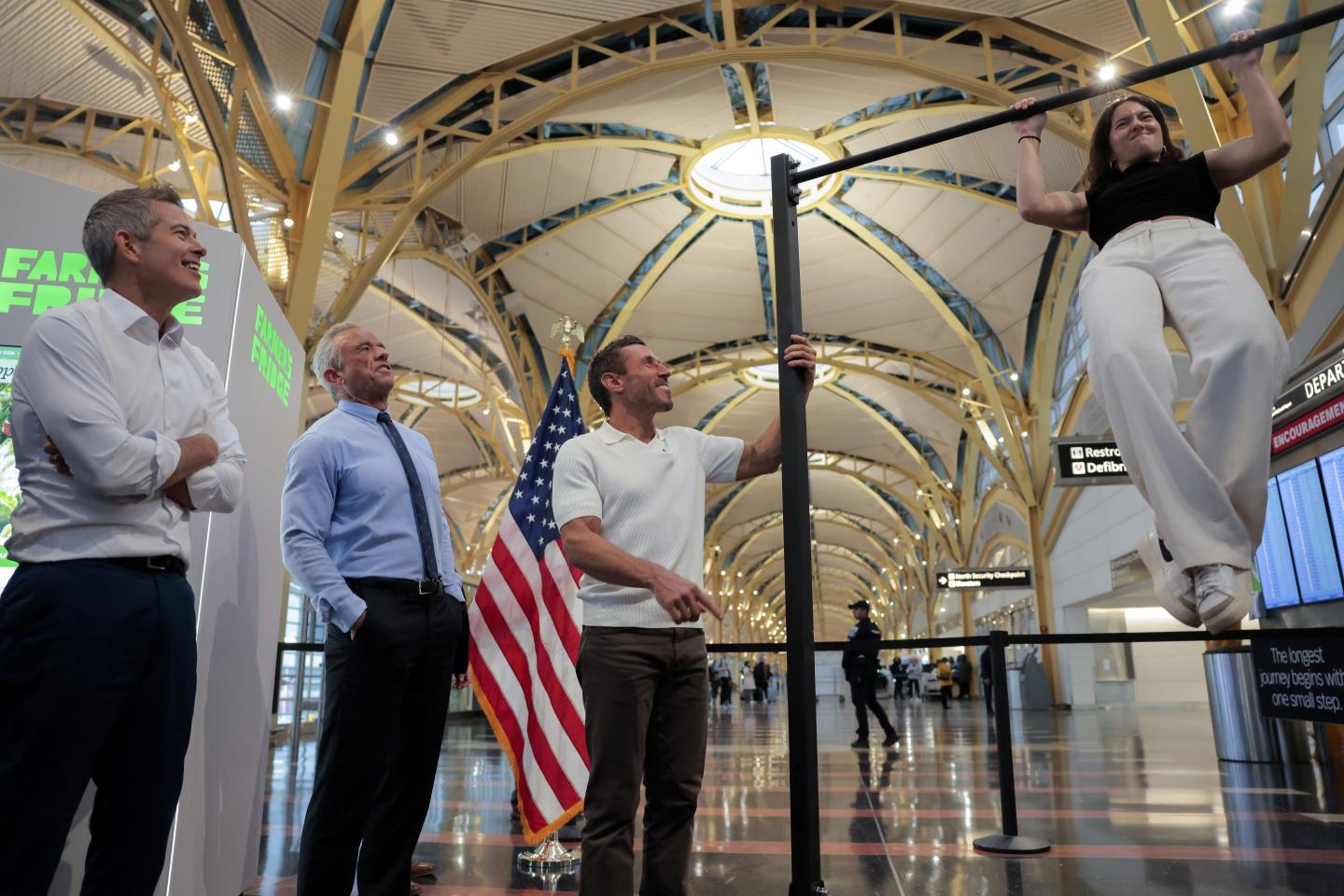 RFK Jr. and Transportation Secretary Sean Duffy had a pull-up competition at Reagan to announce Trump’s $1 billion plan for healthy airport upgrades
