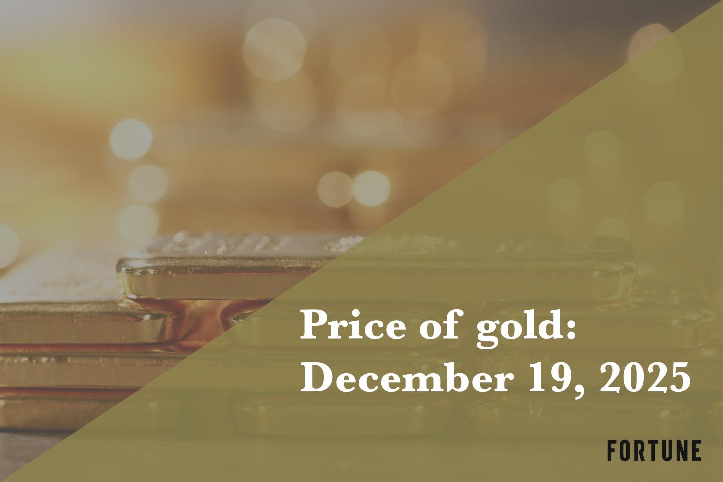 Current price of gold as of December 19, 2025
