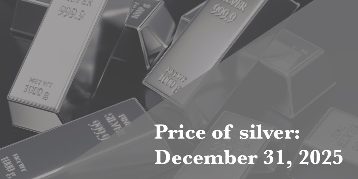 Current price of silver as of Wednesday, December 31 ,2025