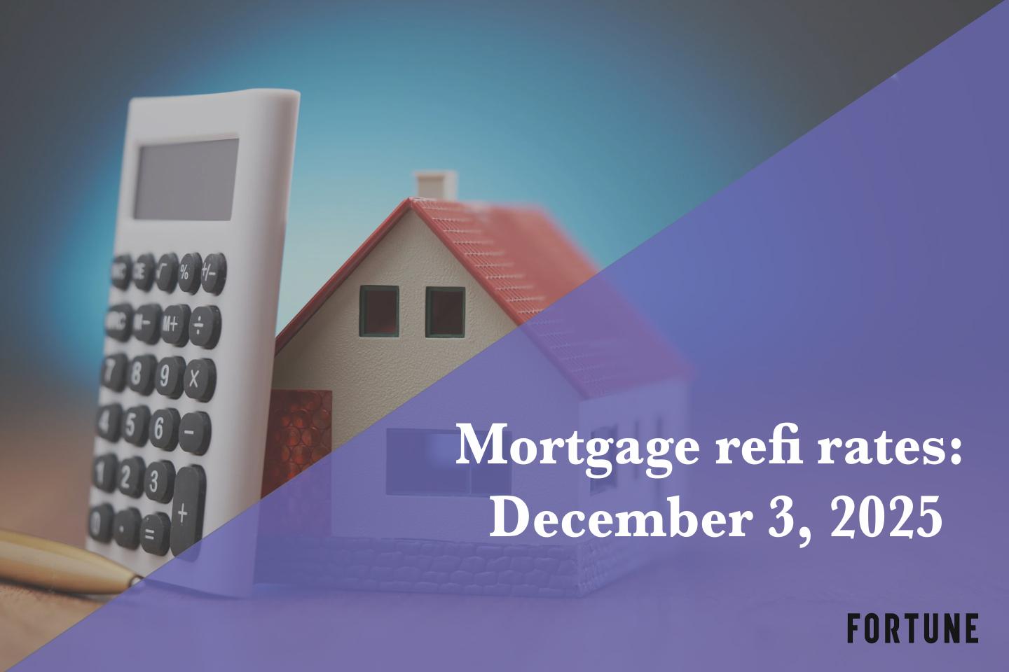 Current refi mortgage rates report for Dec. 3, 2025