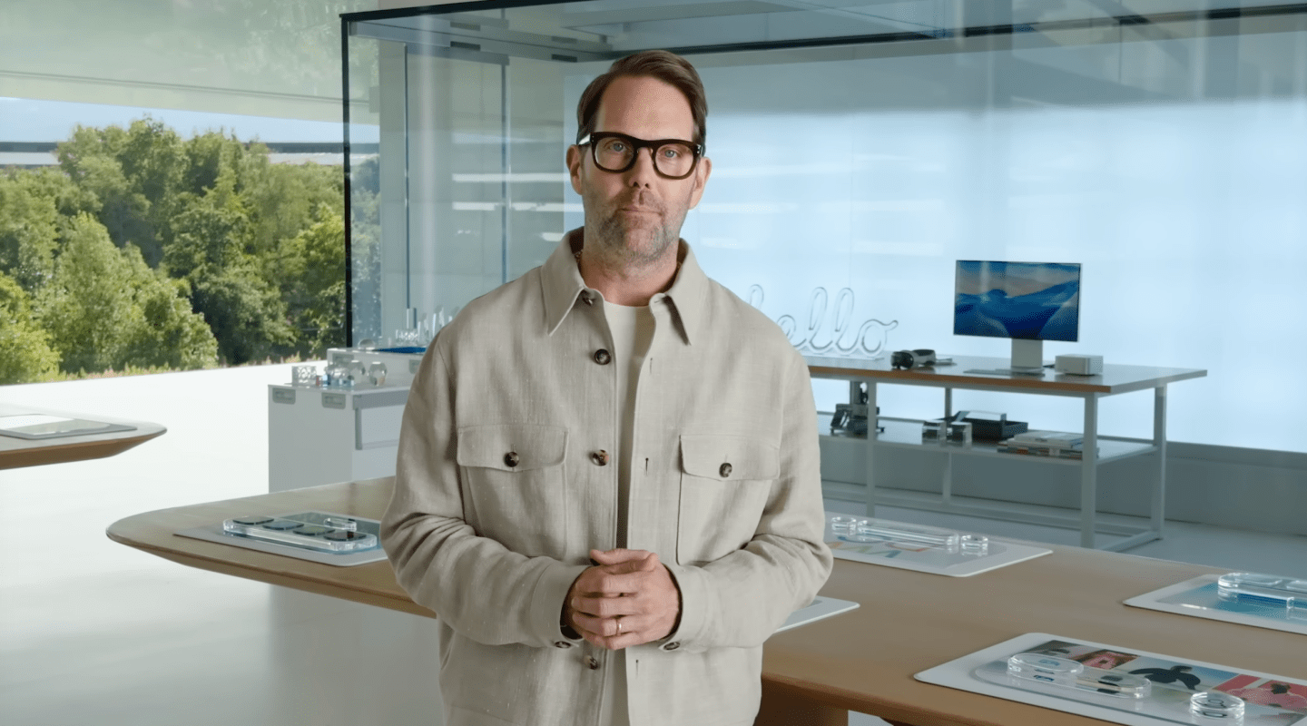 Apple head of user interface design Alan Dye speaking in a video for the company's 2025 WWDC event. (Courtesy Apple)