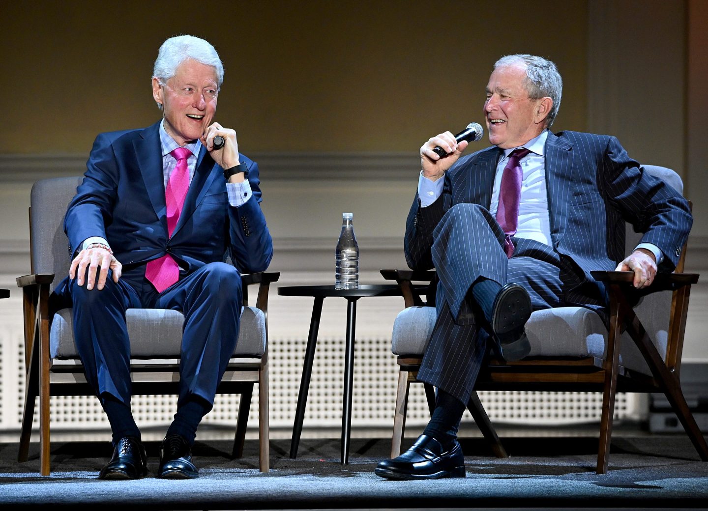 Bill Clinton and George W. Bush
