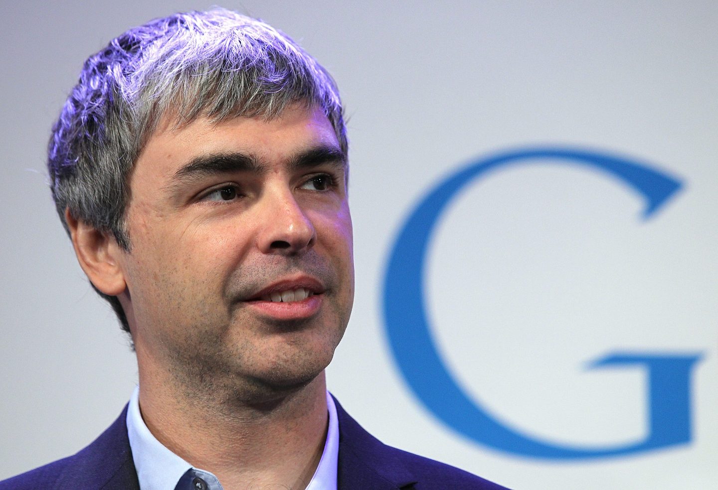 Larry Page looks up and to the right.