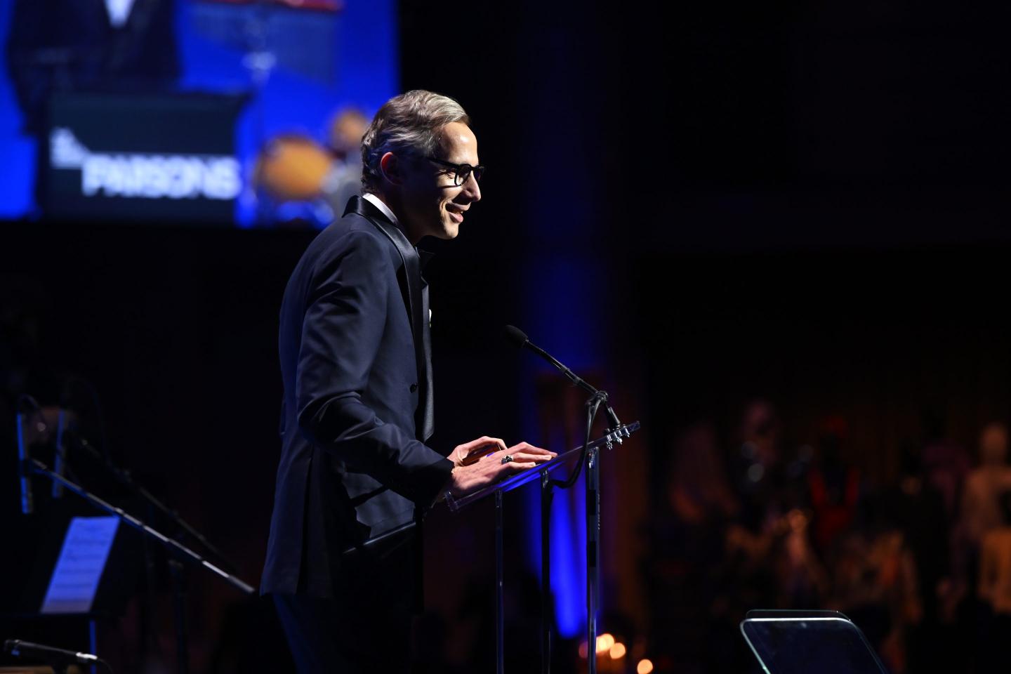 eoffroy van Raemdonck speaks onstage during the 74th Annual Parsons Benefit at Cipriani Wall Street on May 24, 2023 in New York City. 