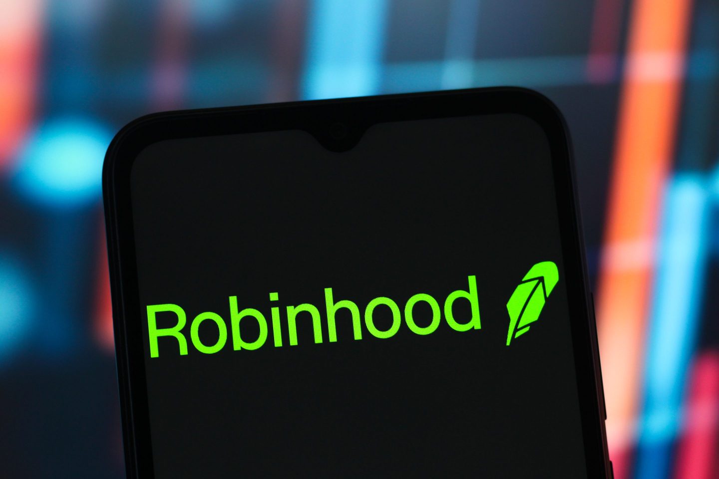 Robinhood Markets logo is seen displayed on a smartphone screen.