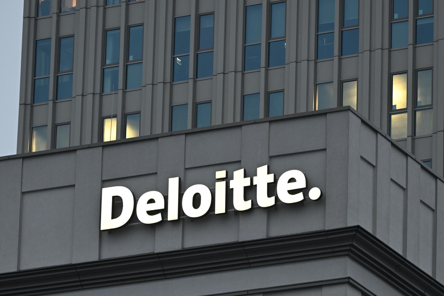 Building with a Deloitte company sign