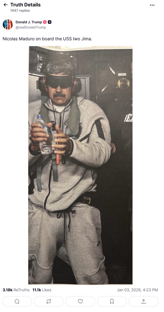 The U.S. military was a big winner after Maduro’s capture. The other sensation this a Nike outfit