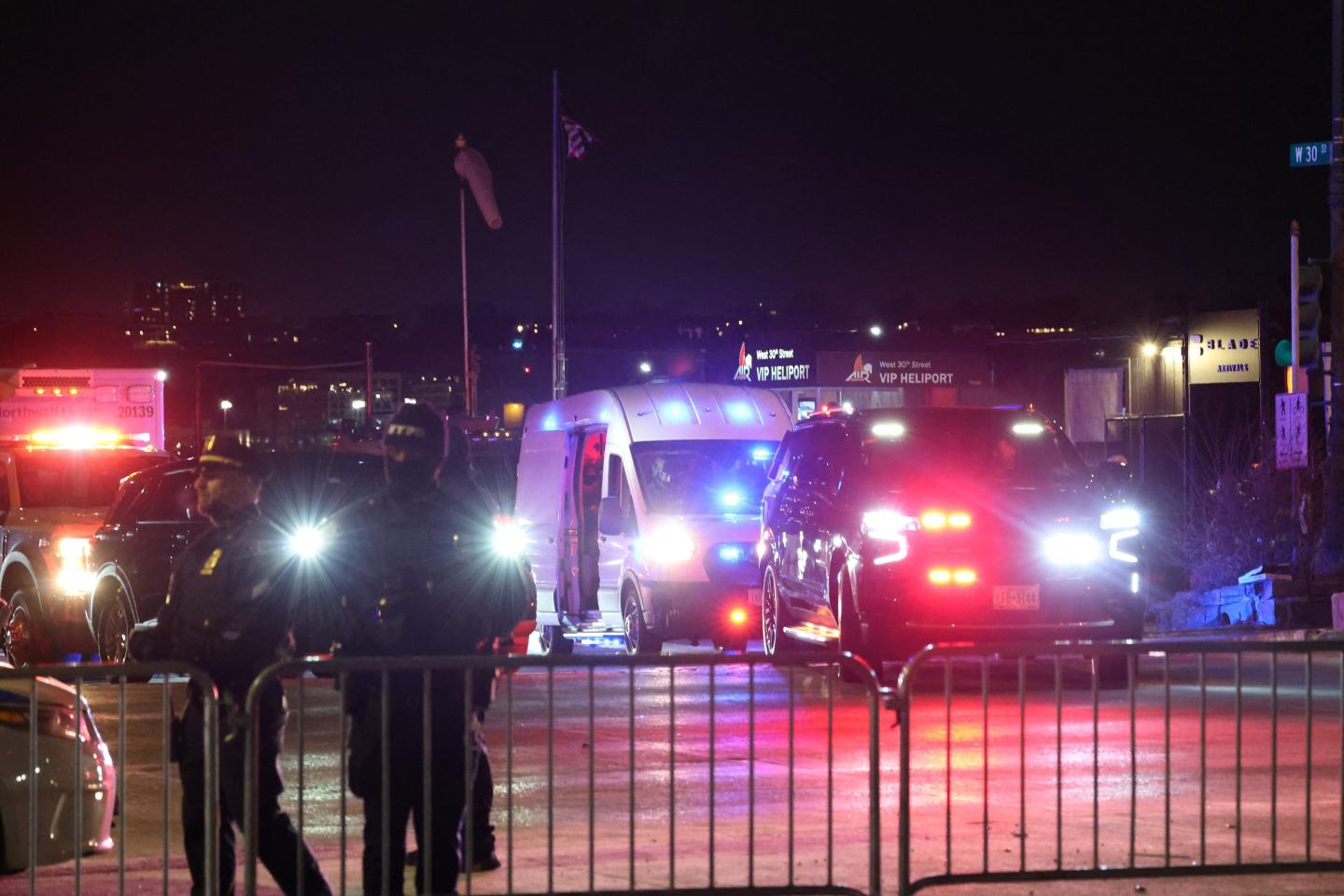 A motorcade carrying ousted Venezuelan president Nicolas Maduro leaves the Westside Heliport in New York on January 3, 2026.