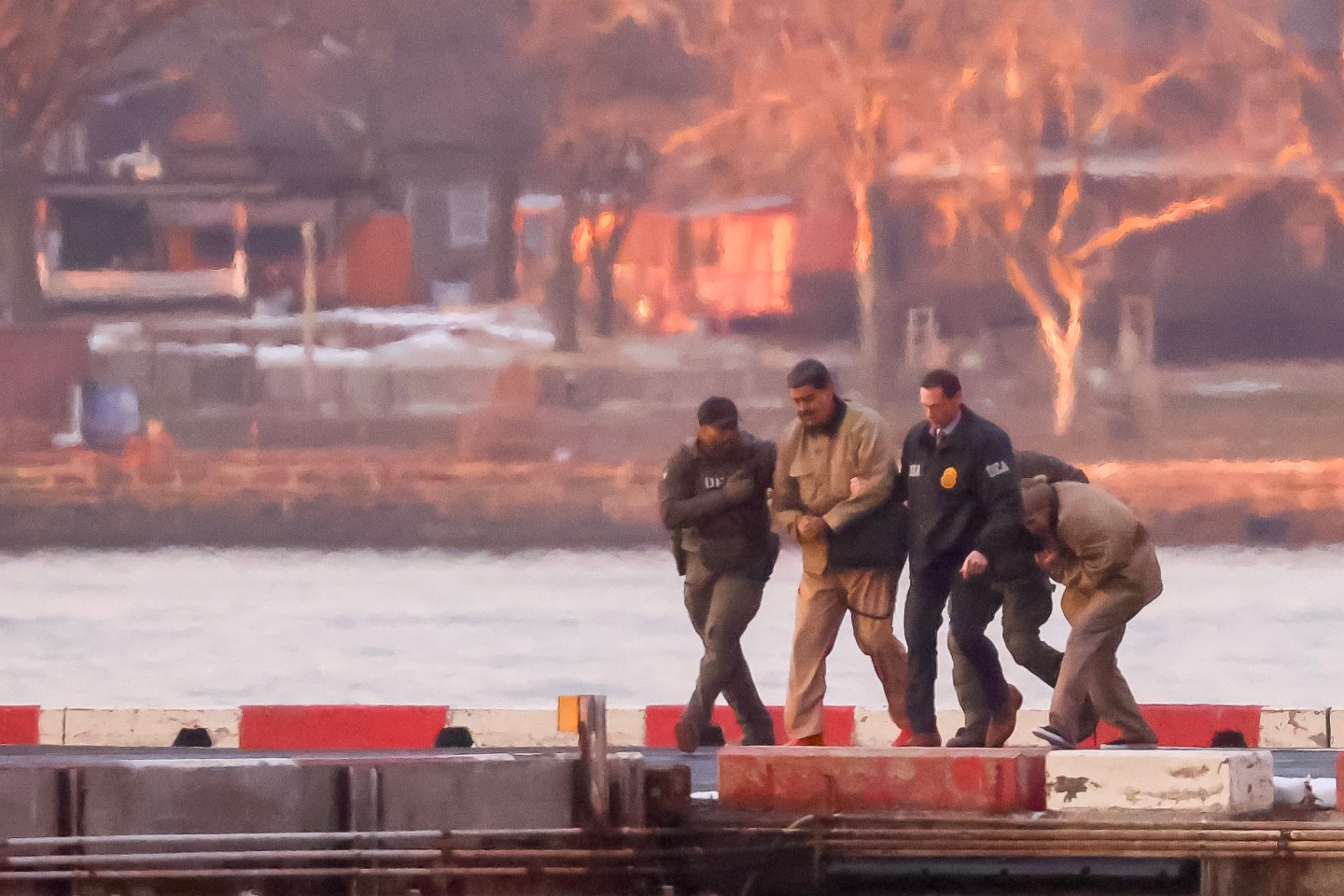 Ousted Venezuelan President Nicolas Maduro arrives at the Wall Street heliport ahead of his appearance in federal court in New York, US, on Monday, Jan. 5, 2026. The indictment released on Saturday accuses Maduro and others of partnering with groups including the Sinaloa Cartel and Tren de Aragua, which have been designated by the US as foreign terrorist organizations. Photographer: Michael Nagle/Bloomberg via Getty Images