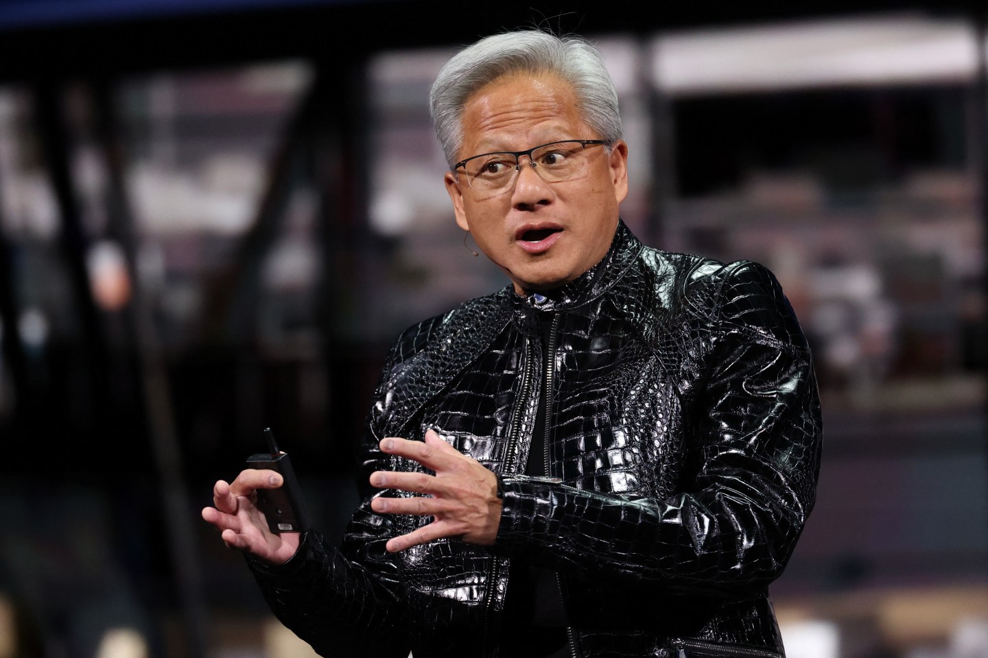Nvidia cofounder and CEO Jensen Huang speaking at CES on January 5, 2026 in Las Vegas, Nevada. (Photo: Patrick T. Fallon/AFP/Getty Images)