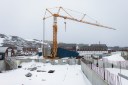 A tower crane on a construction site