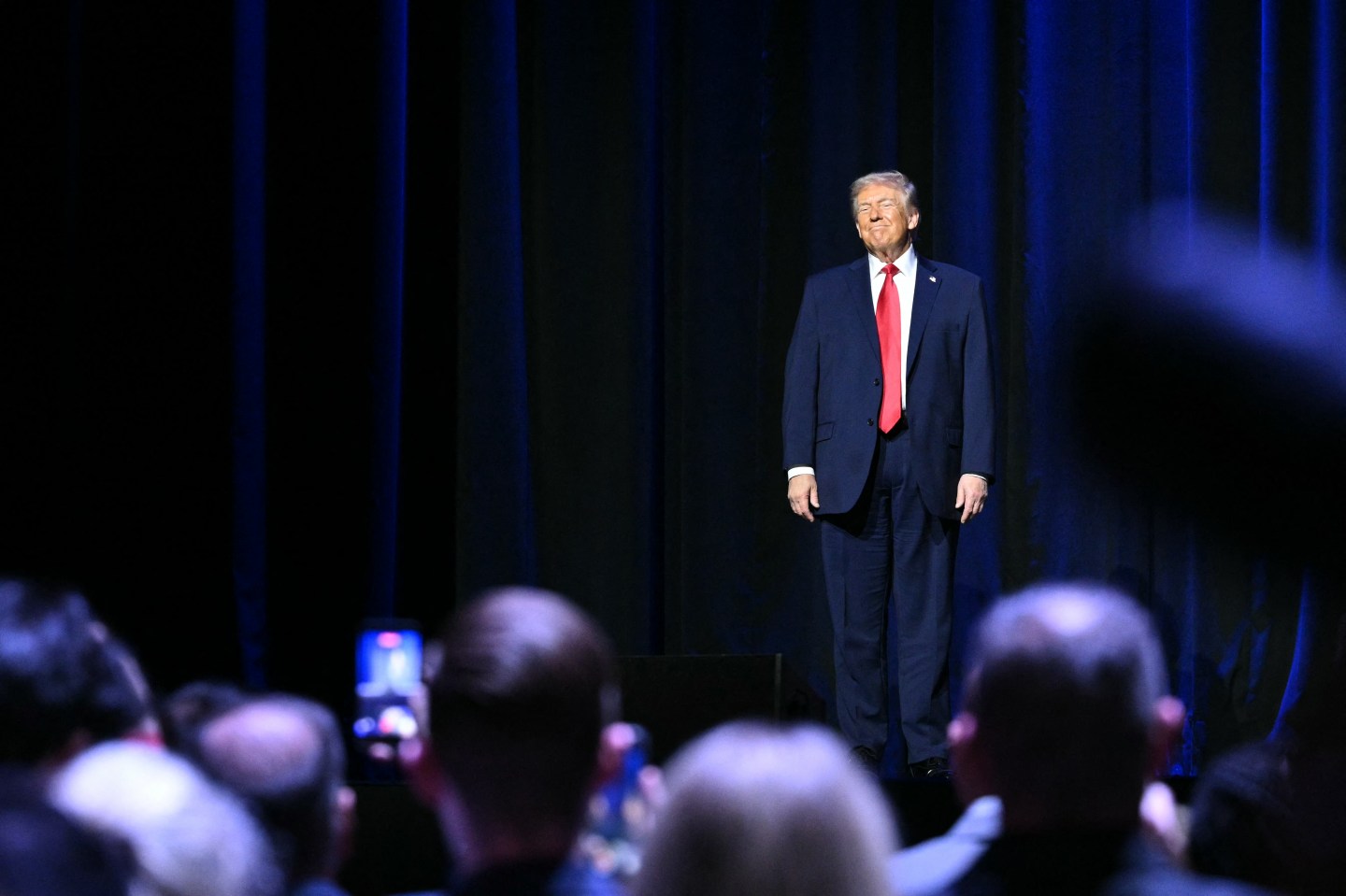 US President Donald Trump arrives to speak at The Detroit Economic Club in Detroit, Michigan, on January 13, 2026. (Photo by Mandel NGAN / AFP via Getty Images)