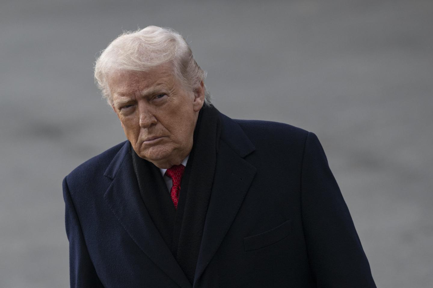 U.S. President Donald Trump speaks to the press, saying he's talking to NATO about Greenland, before he departs the White House en route Palm Beach, Florida on January 16, 2026, in Washington DC, United States.