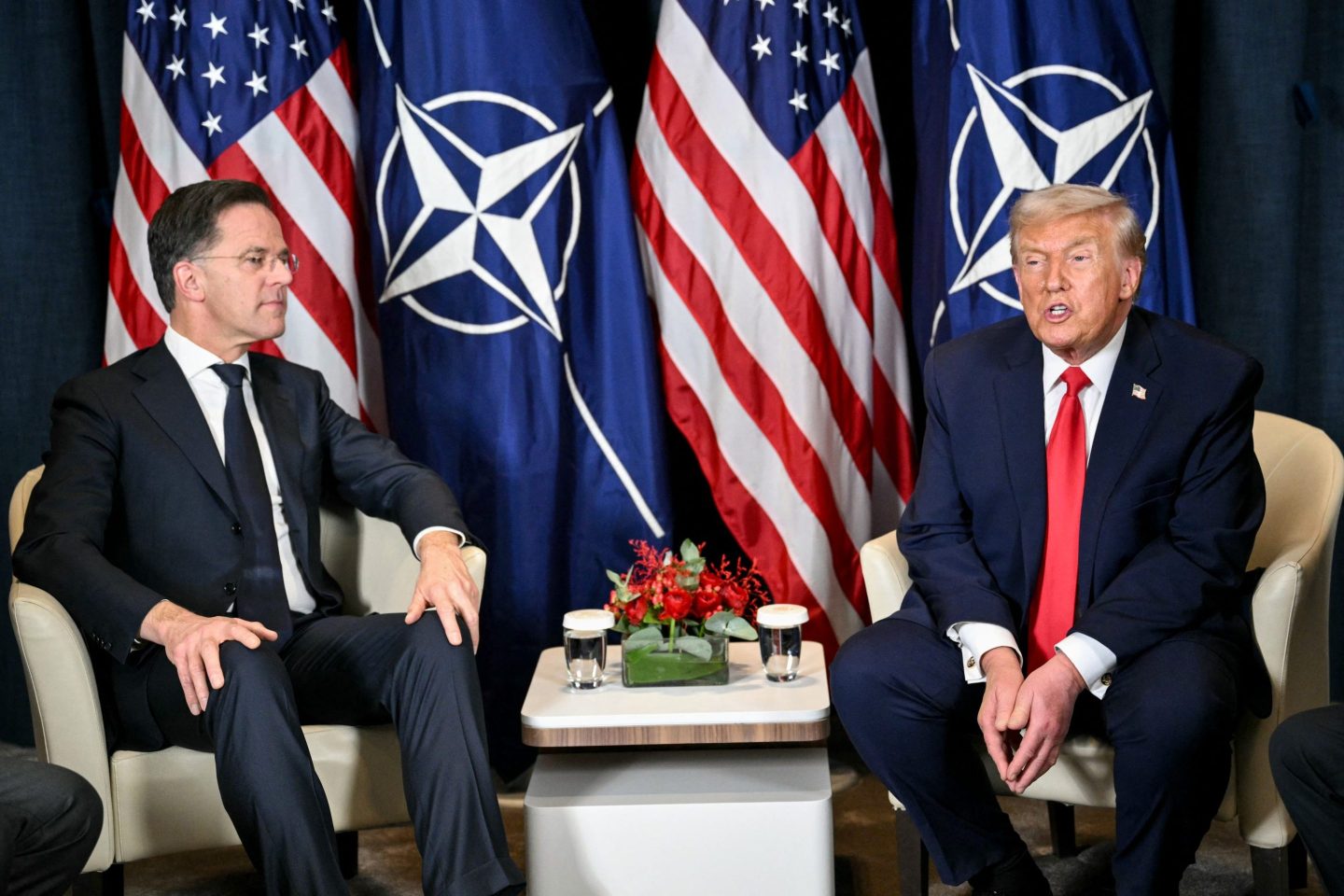 US President Donald Trump meets with NATO's Secretary General Mark Rutte on the sidelines of Davos.