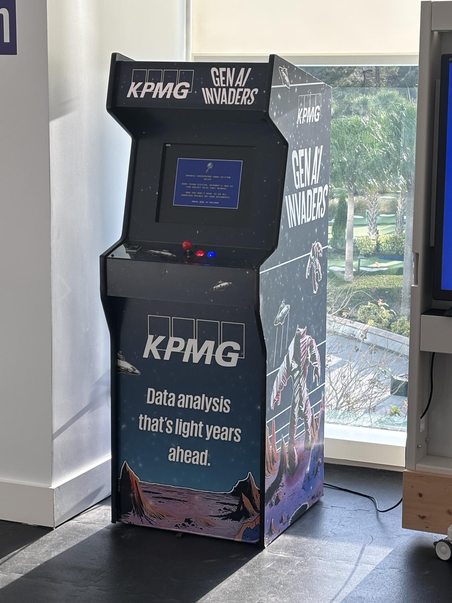 Photo of a custom-made arcade game