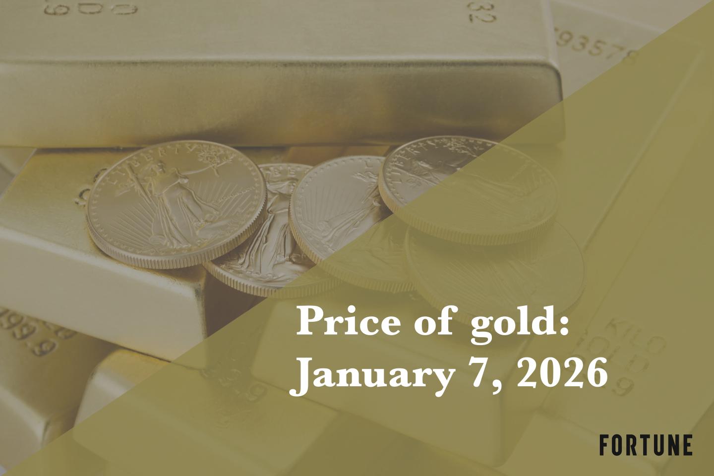 Current price of gold as of January 7, 2026